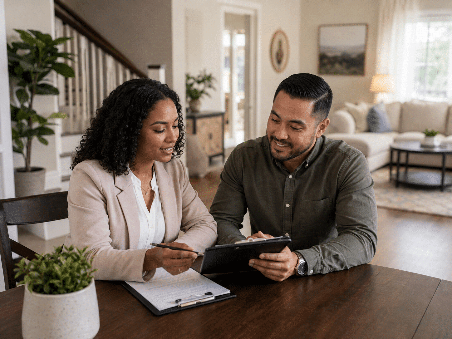 Professionals reviewing information for a recovery housing referral