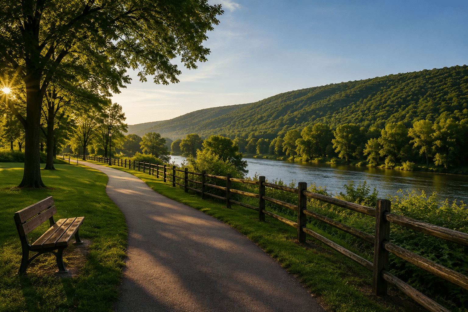 Peaceful Pennsylvania walking path representing progress in recovery