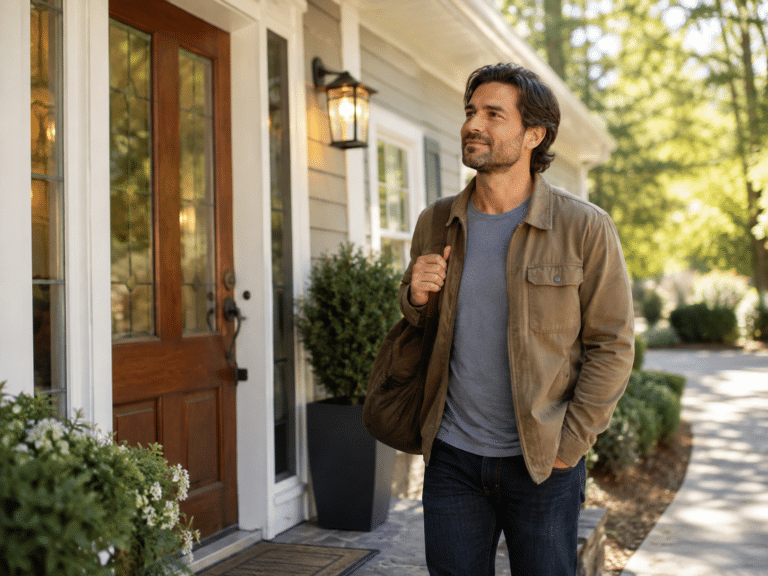 Admissions Prospective resident arriving at a sober living home for the next step in recovery