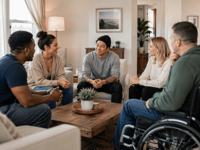Admissions Prospective resident discussing eligibility for structured recovery housing